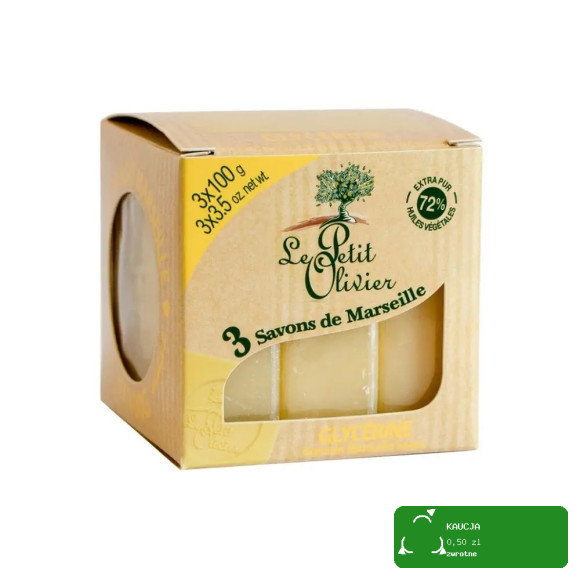 LE PETIT OLIVIER mydło francuskie marsylskie WERBENA CYTRYNOWA 3x 100g 300g