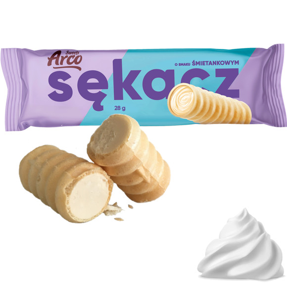 Arco SĘKACZ ŚMIETANKOWY ciastko RURKA Z KREMEM 28G 1szt
