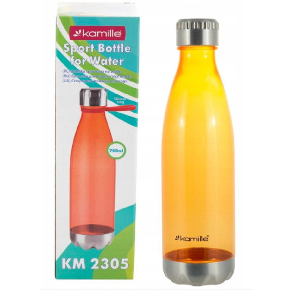BUTELKA BIDON SHAKER na WODĘ NAPOJE TWORZYWO 700ml Kamille POMARAŃCZOWA