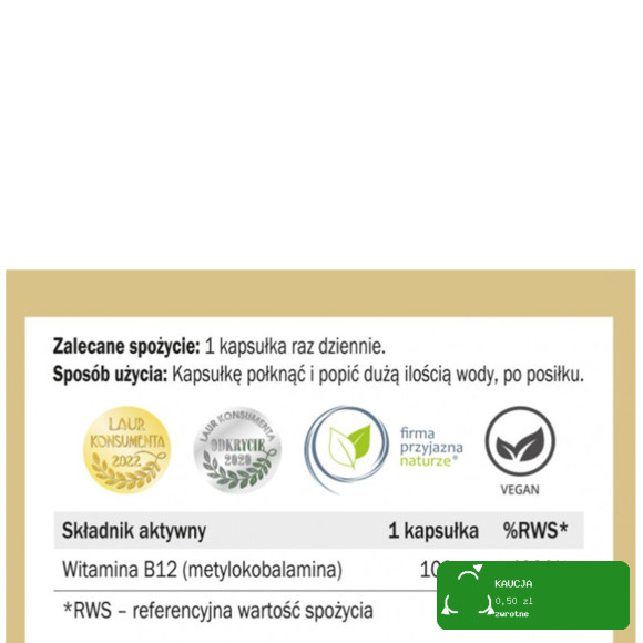 Yango WITAMINA B12 METYLOKOBALAMINA 100 ΜG FORMA AKTYWNA METYLOWA 90 KAPS.
