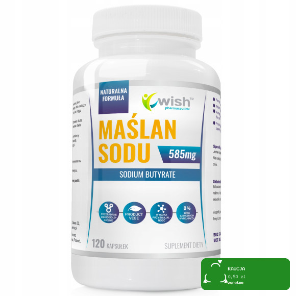 Wish MAŚLAN SODU 585g KWAS MASOWY 120kaps wsparcie: TRAWIENIE SERCE JELITA
