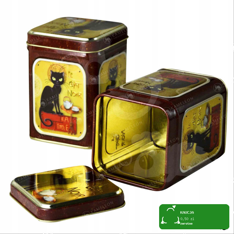 PUSZKA METALOWA naHERBATĘ premium LE CHAT NOIR 50G