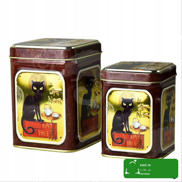 PUSZKA METALOWA naHERBATĘ premium LE CHAT NOIR 50G