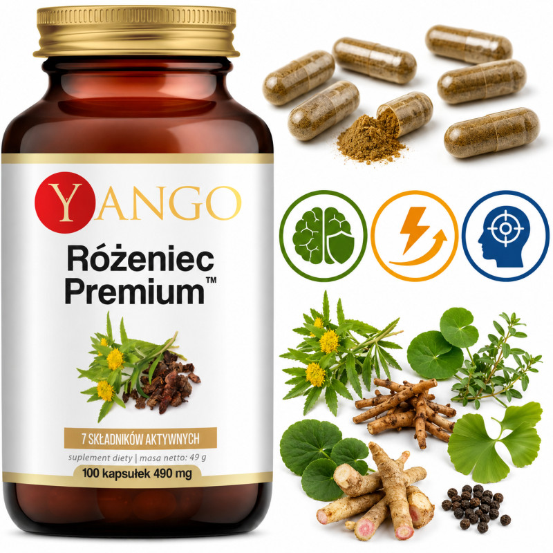 Yango RÓŻENIEC PREMIUM wsparcie STRES zwiększona biodostępność 100 kapsułek