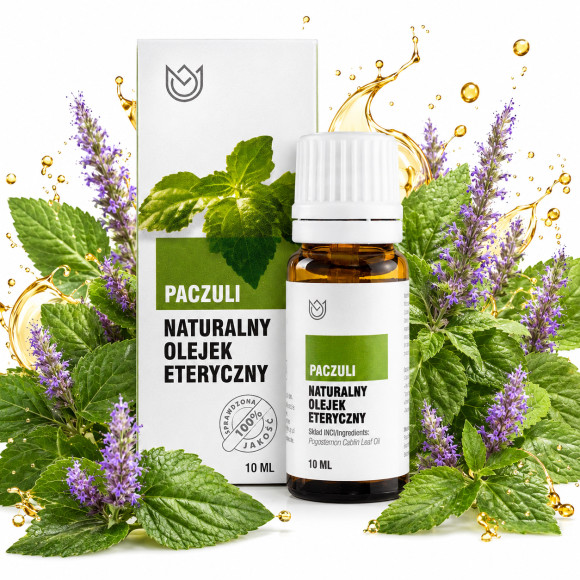 Naturalny OLEJEK ETERYCZNY PACZULI 10ml masaż inhalacje NATURALNE AROMATY