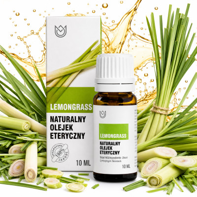 Naturalny OLEJEK ETERYCZNY TRAWA CYTRYNOWA LEMONGRASS 10ml piękny zapach