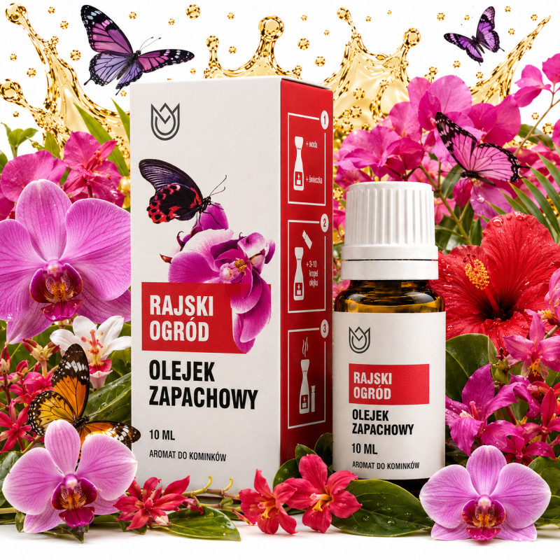 OLEJEK ZAPACHOWY eteryczny RAJSKI OGRÓD 10ml kwiatowy zapach aromaterapia