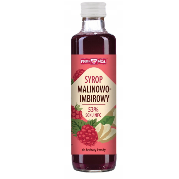 Polska Róża SYROP MALINOWY Z IMBIREM Malina + Imbir 53%