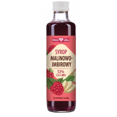 Polska Róża SYROP MALINOWY Z IMBIREM Malina + Imbir 53%