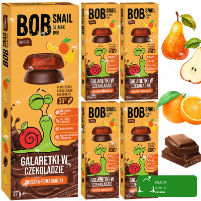 BOB SNAIL JELLY W CZEKOLADZIE GRUSZKA POMARAŃCZA 27g  x5 / WIELOPAK