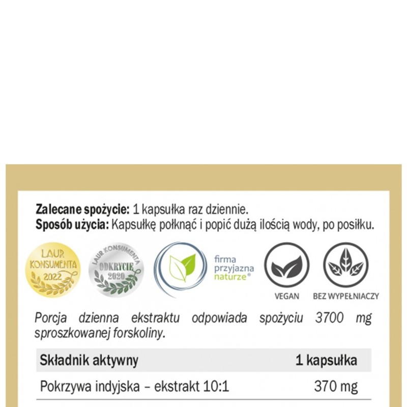 Yango FORSKOLINA POKRZYWA INDYJSKA 90 kapsułek