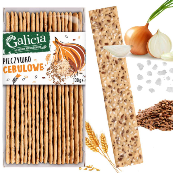 Galicia PIECZYWO CHRUPKIE prażona CEBULKA sól siemię 130 G
