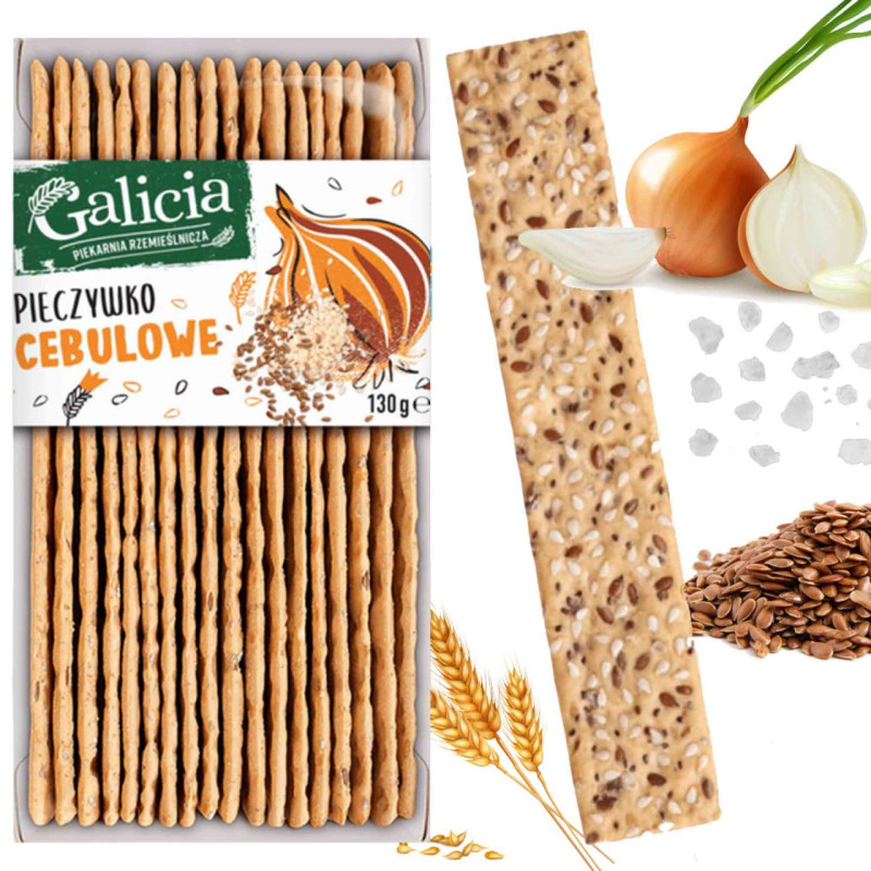 Galicia PIECZYWO CHRUPKIE prażona CEBULKA sól siemię 130 G
