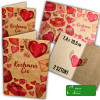 KARNET BILECIK KARTKA NA WALENTYNKI napisem KOCHAM CIĘ 7,4x10,5cm 2 sztuki