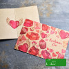 KARNET BILECIK KARTKA NA WALENTYNKI napisem KOCHAM CIĘ 7,4x10,5cm 2 sztuki