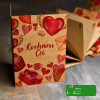 KARNET BILECIK KARTKA NA WALENTYNKI napisem KOCHAM CIĘ 7,4x10,5cm 2 sztuki