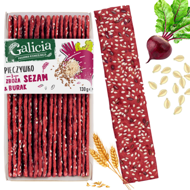 Galicia PIECZYWO CHRUPKIE 3 zboża SEZAM BURAK 130g