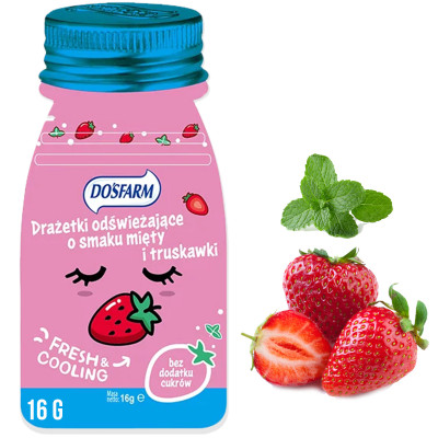 DOSFARM - DRAŻE ODŚWIEŻAJĄCE - truskawka + mięta (różowe)