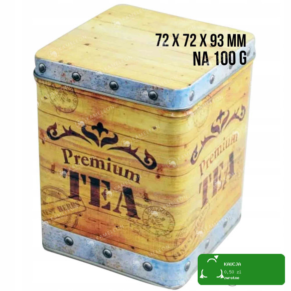 PUSZKA METALOWA na herbatę PREMIUM TEA urocza 100g