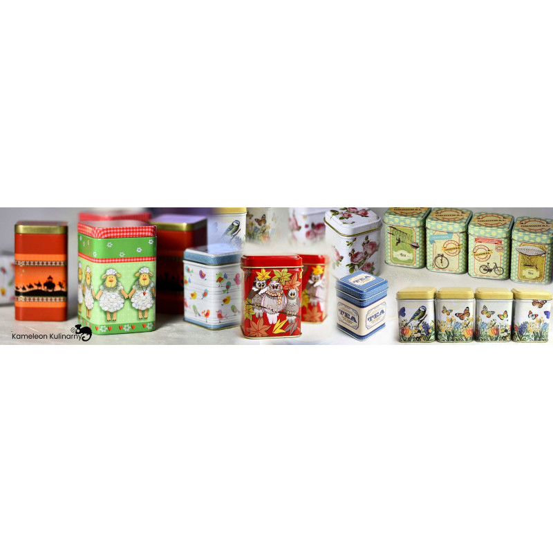 PUSZKA METALOWA na herbatę PREMIUM TEA urocza 100g