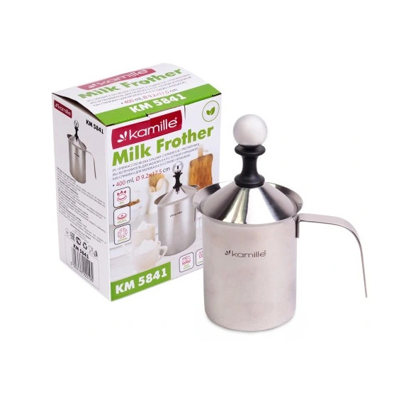 SPIENIACZ UBIJACZ DO MLEKA METALOWY DUŻY 400 ml