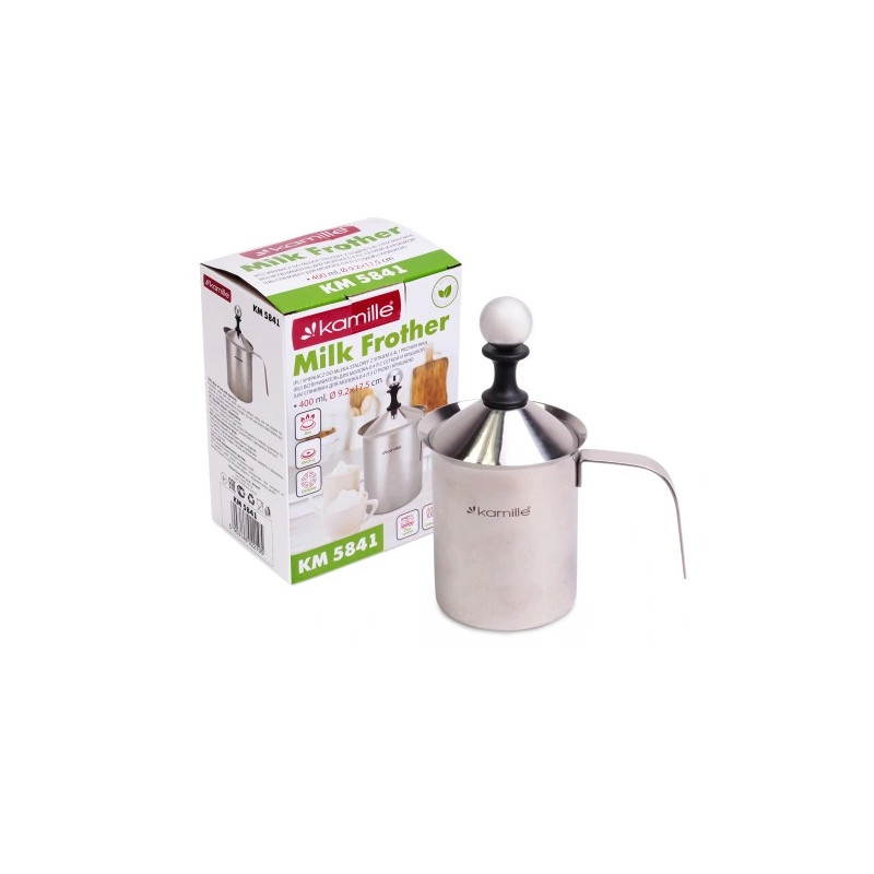 SPIENIACZ UBIJACZ DO MLEKA METALOWY DUŻY 400 ml
