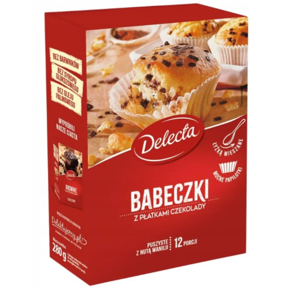 Delecta BABECZKI Z PŁATKAMI CZEKOLADY na 12 sztuk 280g