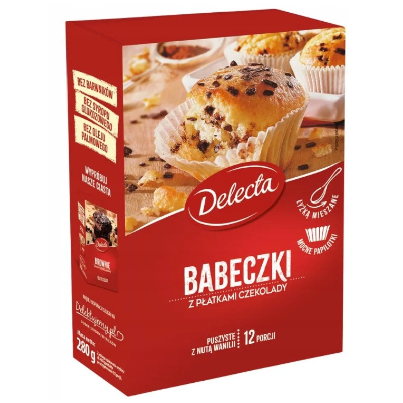 Delecta BABECZKI Z PŁATKAMI CZEKOLADY na 12 sztuk 280g