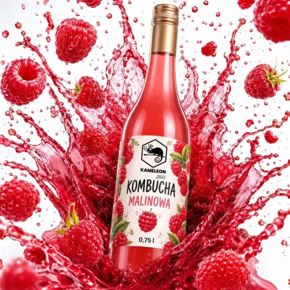 KAMELEON Bio KOMBUCHA MALINOWA ! Wyjątkowa Pyszna! 750ml