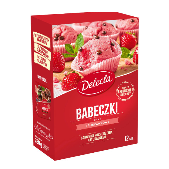 Delecta BABECZKI TRUSKAWKOWE  na 12 sztuk 280g