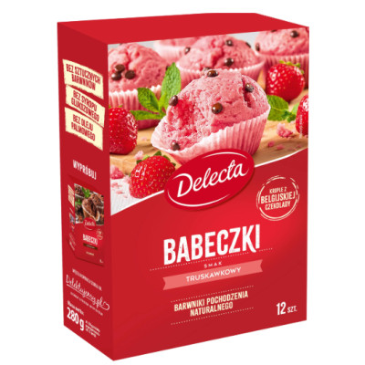 Delecta BABECZKI TRUSKAWKOWE  na 12 sztuk 280g