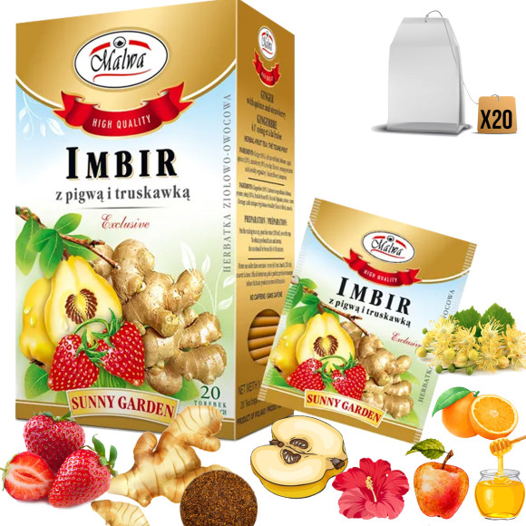 MALWA HERBATA SUNNY GARDEN IMBIR +PIGWA +TRUSKAWKA
