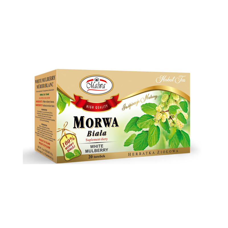 MALWA MORWA BIAŁA 100% liść MORWY poziom cukru x20