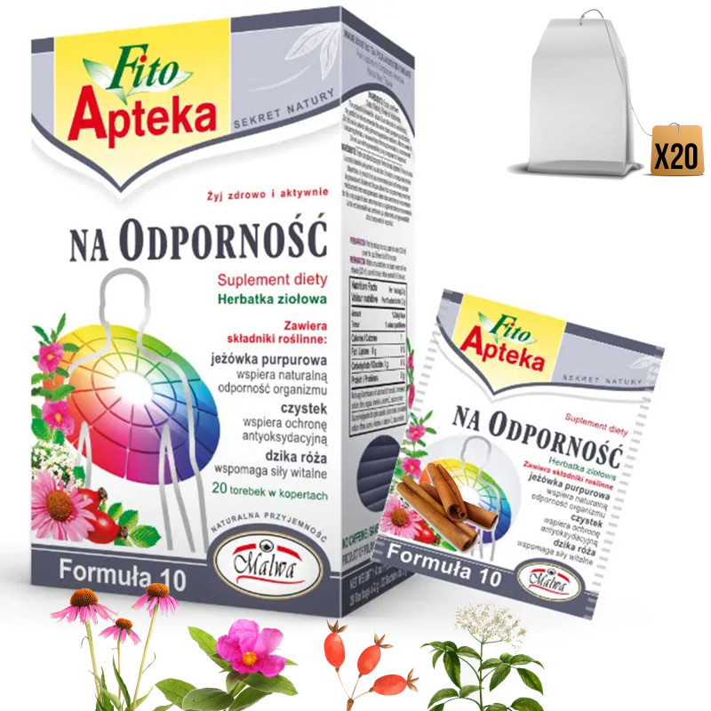 MALWA FITO APTEKA NA ODPORNOŚĆ 40g 20 saszetek FORMUŁA 10