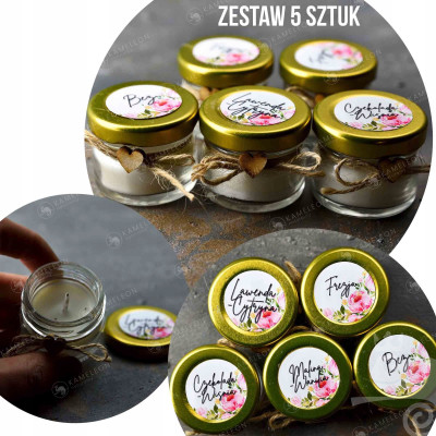ŚWIECA SOJOWA ŚWIECZUSZKA ZESTAW KWIATOWY 5 sztuk