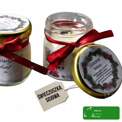 ŚWIECA SOJOWA GRZANE WINO na prezent 40ml 10h