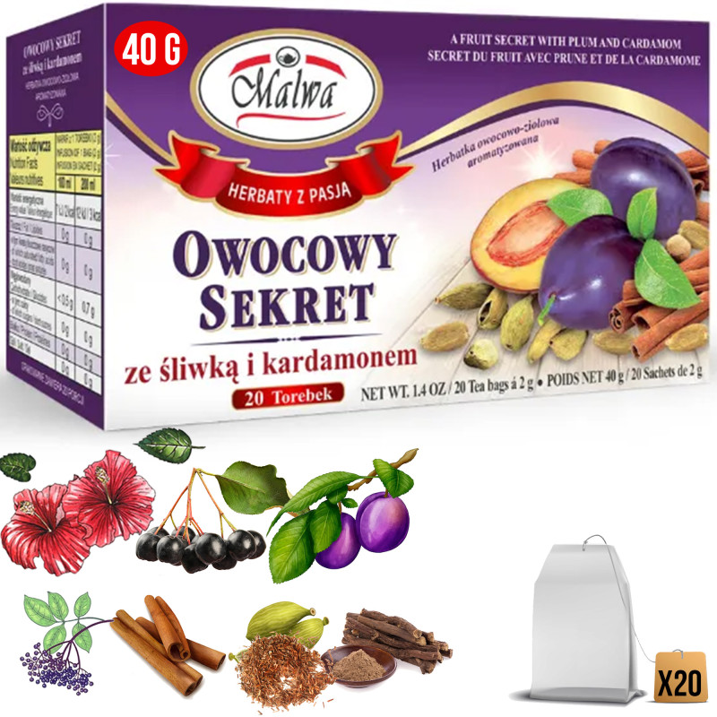 4x Malwa HERBATA OWOCOWA Orientalna Korzenna Owocowy sekret Zimowa fantazja