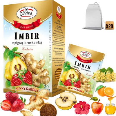 MALWA HERBATA SUNNY GARDEN IMBIR +PIGWA +TRUSKAWKA