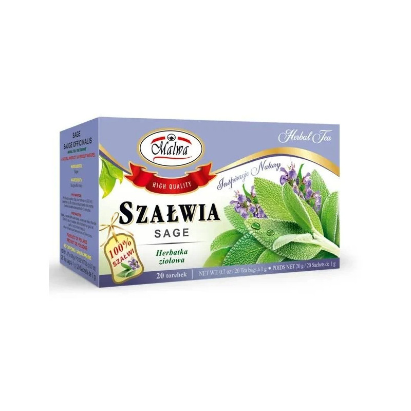 MALWA SZAŁWIA liść SZAŁWII działanie antybakteryjne saszetki x20 20G