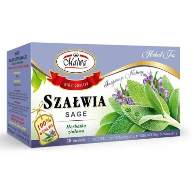 MALWA SZAŁWIA liść SZAŁWII działanie antybakteryjne saszetki x20 20G
