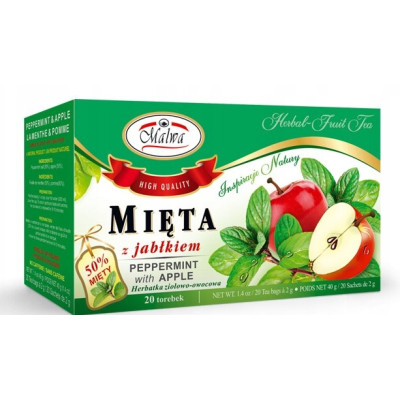 MALWA MIĘTA liść MIĘTY Z JABŁKIEM 20 saszetek 40G