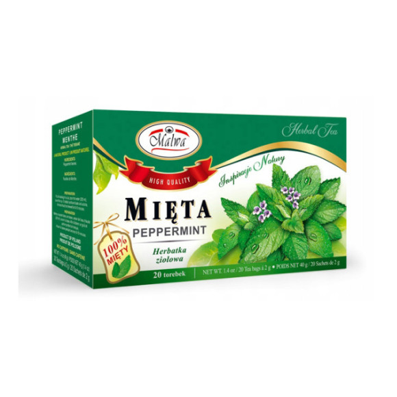 MALWA MIĘTA liść MIĘTY 20 saszetek 40G TRAWIENIE