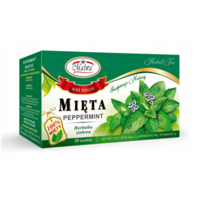 MALWA MIĘTA liść MIĘTY 20 saszetek 40G TRAWIENIE