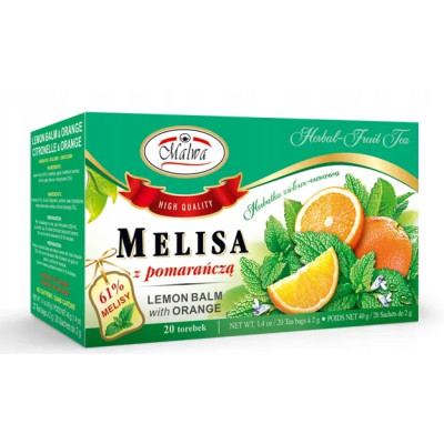 MALWA MELISA MELISSA Z POMARAŃCZĄ saszetki x20 40G