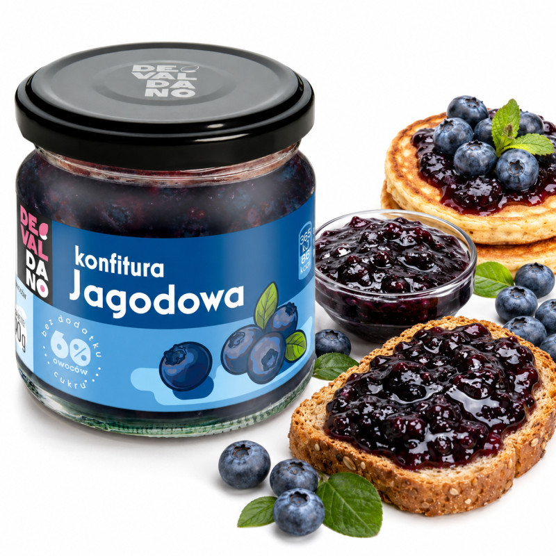 DEVALDANO - KONFITURA BEZ CUKRU - JAGODOWA 190g / słoik
