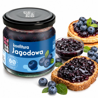DEVALDANO - KONFITURA BEZ CUKRU - JAGODOWA 190g / słoik