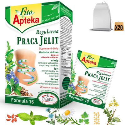 MALWA FITO APTEKA REGULARNA PRACA JELIT mieszanka ziół x20 40G - FORMUŁA 16