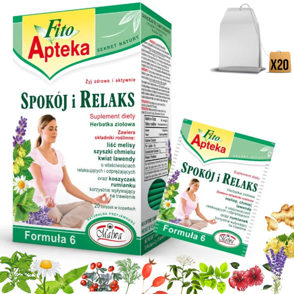 MALWA FITO APTEKA SPOKÓJ i RELAKS HERBATA miesz.ziół 40g x20