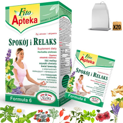 MALWA FITO APTEKA SPOKÓJ i RELAKS HERBATA miesz.ziół 40g x20