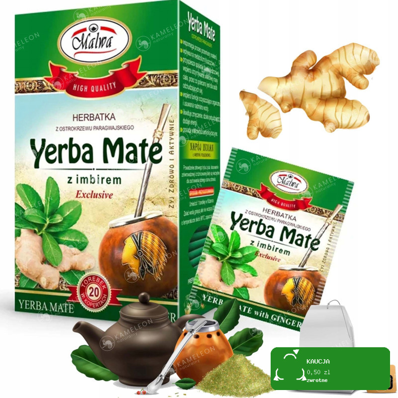 MALWA HERBATA YERBA MATE Z IMBIREM IMBIR saszetki